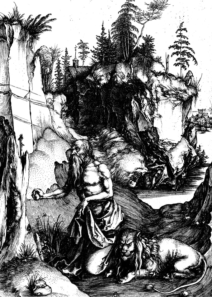 Saint Jerome in Penitence Albrecht Durer Engraving