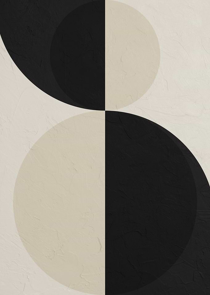 Abstract Circles in Black and Beige