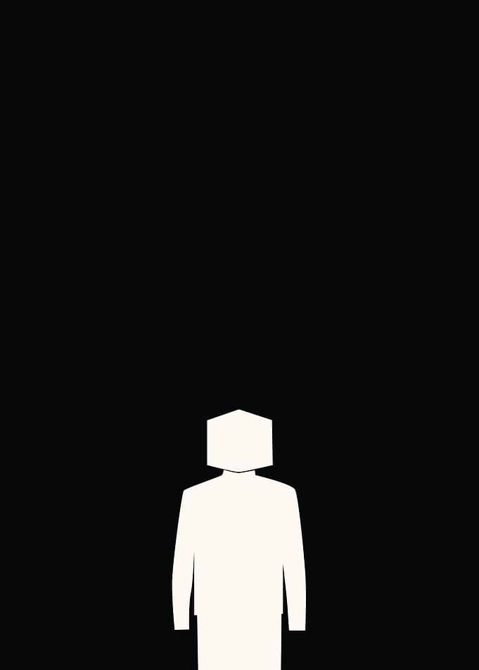 Minimalist Figure with Cube Head