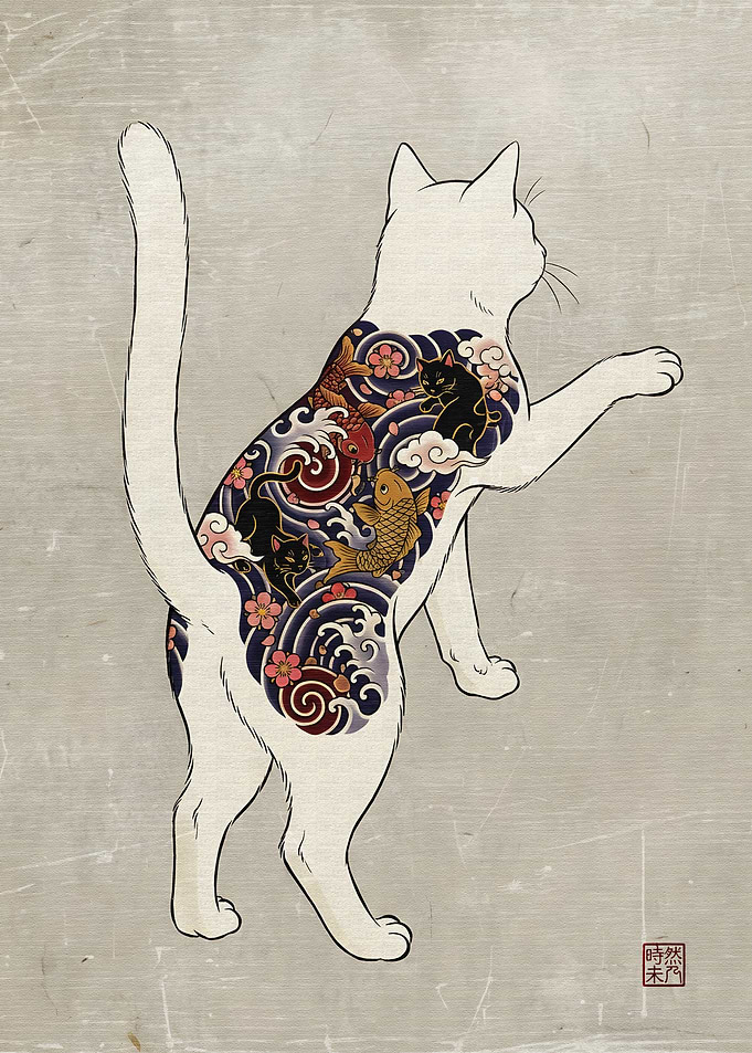 irezumi Tattoo Cat