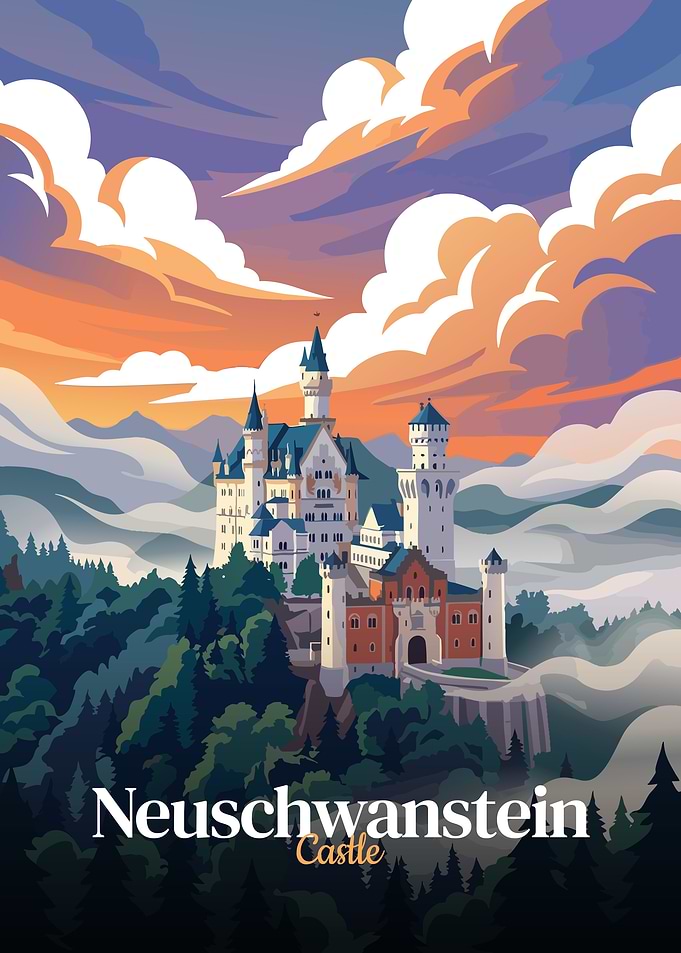 Neuschwanstein Castle Illustration