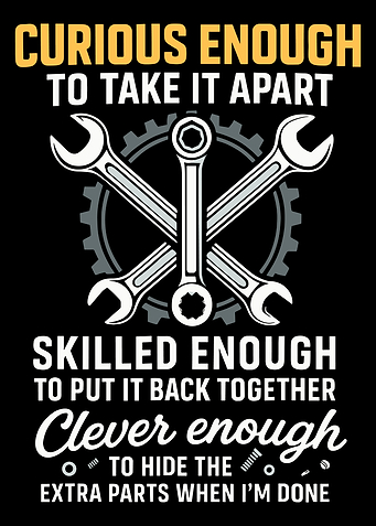 Funny Mechanic Poster, Wrenches Gear Wall Art, Humorous Tool Lover Workshop Print