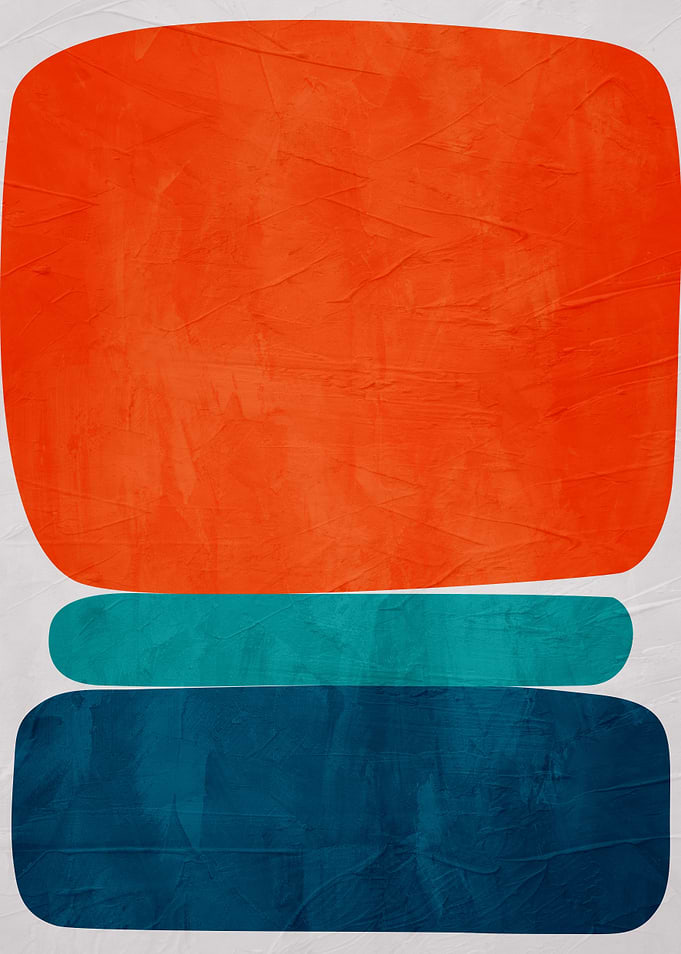 Abstract Orange, Teal, and Blue Shapes