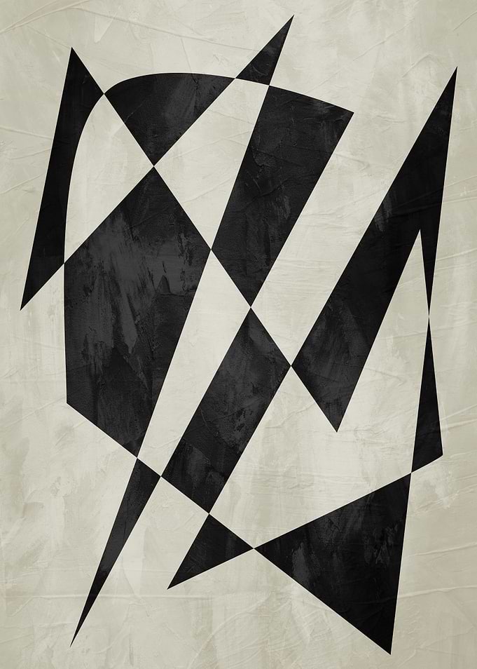Abstract Black and White Geometric Art