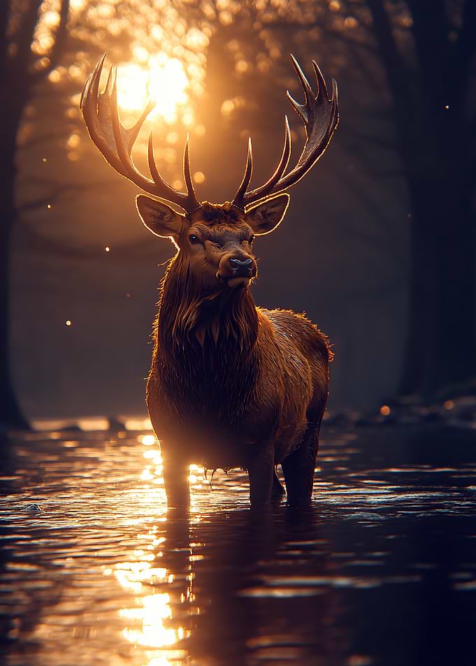Majestic Deer in Golden Light