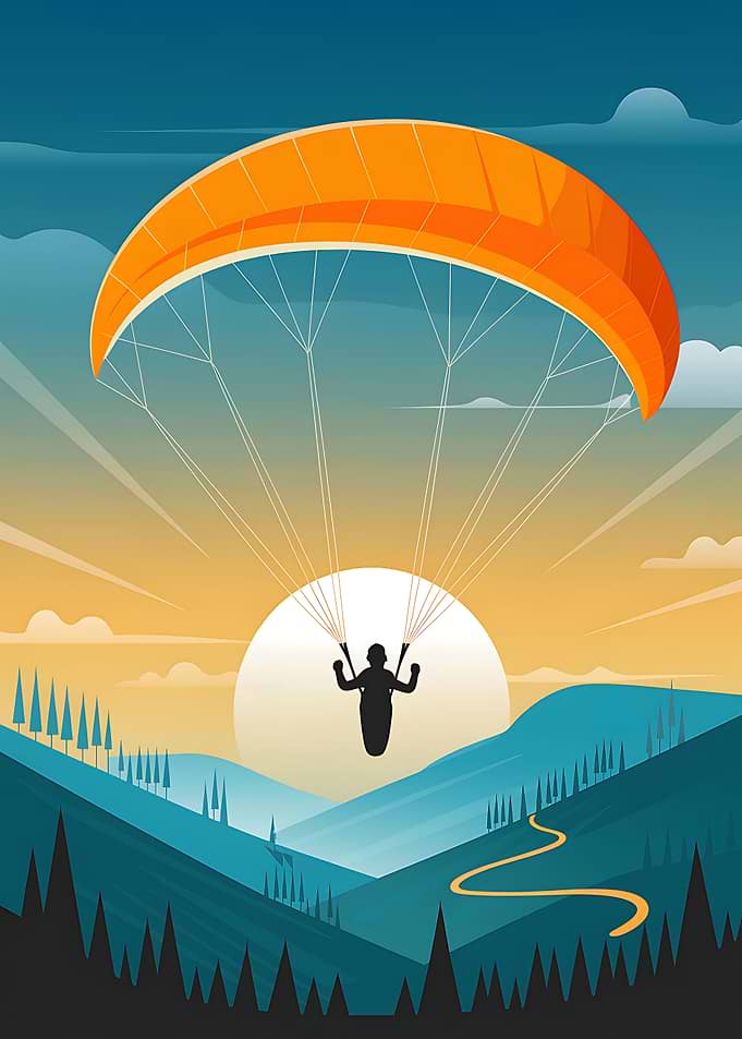 Paragliding Adventure at Sunset