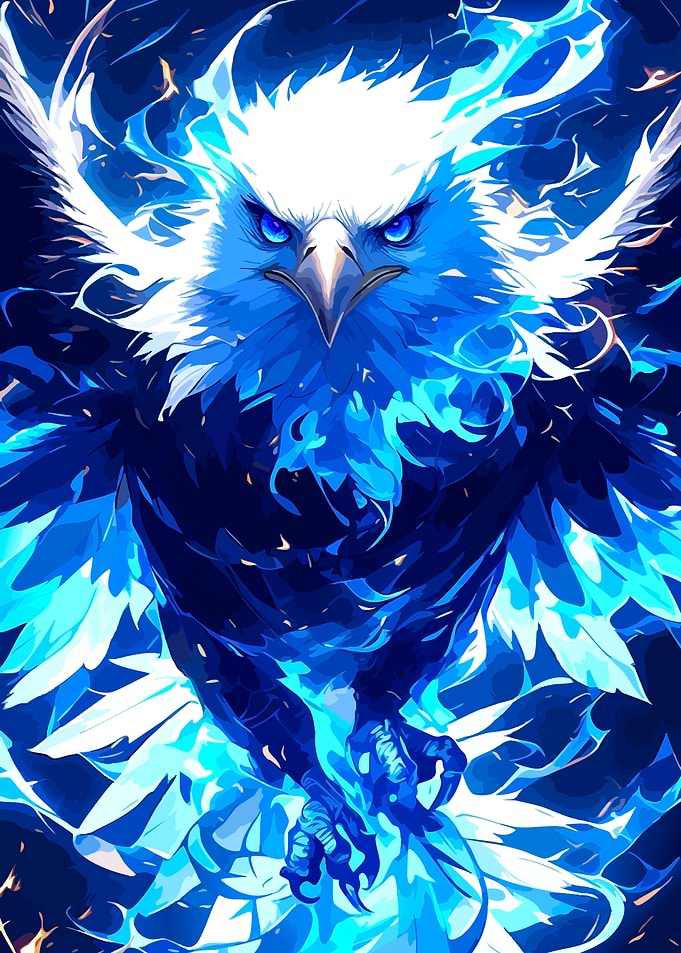 Electric Blue Eagle Illustration