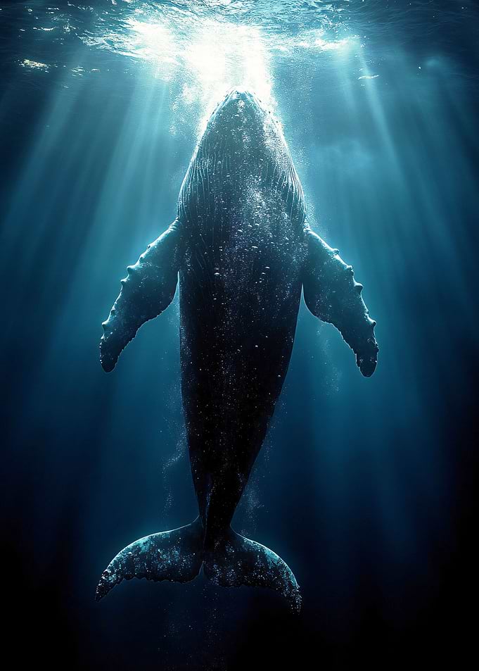 Humpback Whale in Ocean Depths