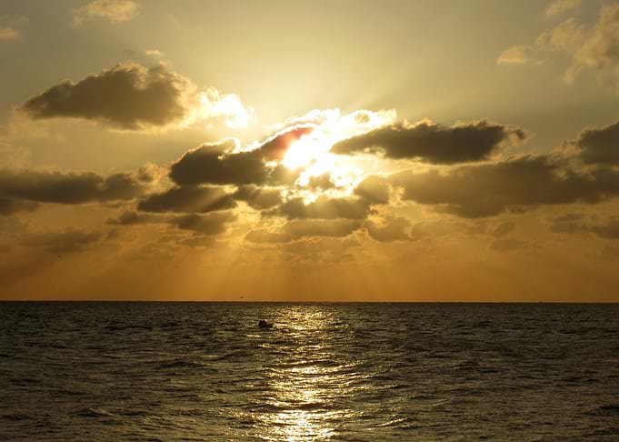 Golden Sunset Over the Ocean