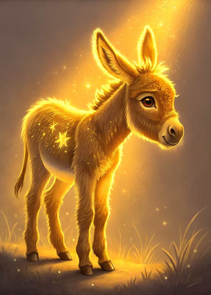 Golden Donkey with Stars