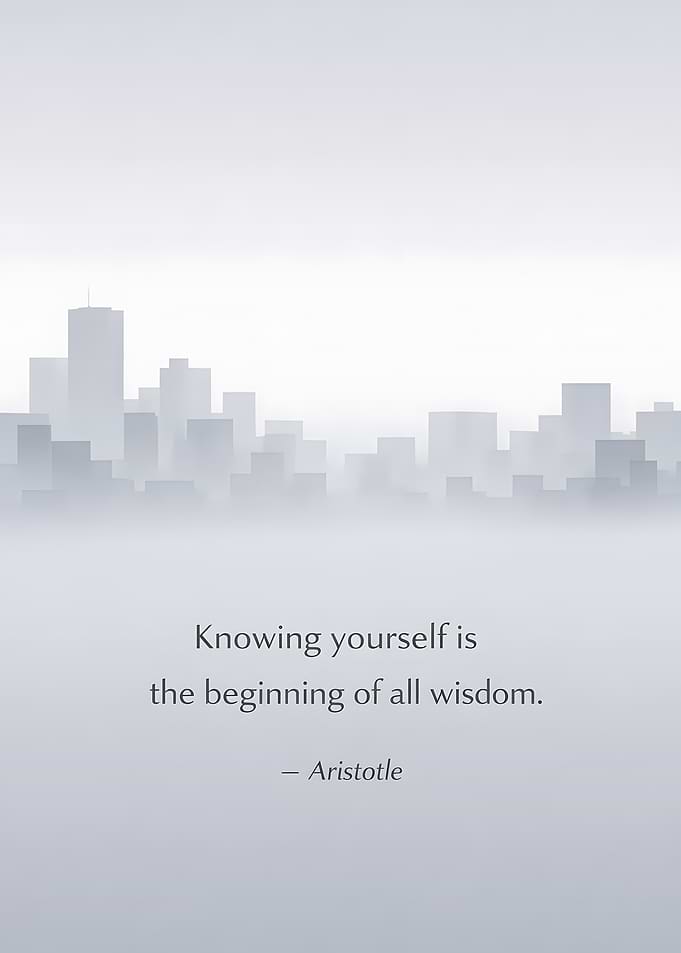 Aristotle Quote with Cityscape