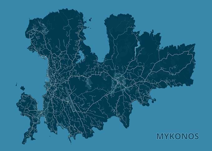 Mykonos Island Road Map