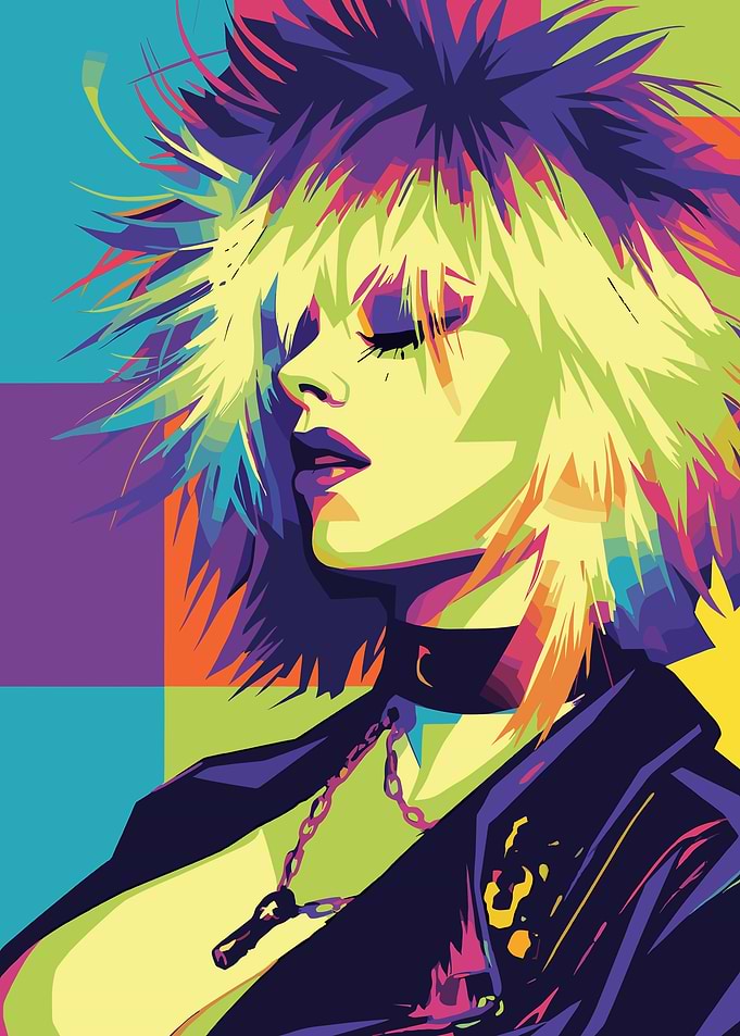 Pop Art Woman with Spiky Hair