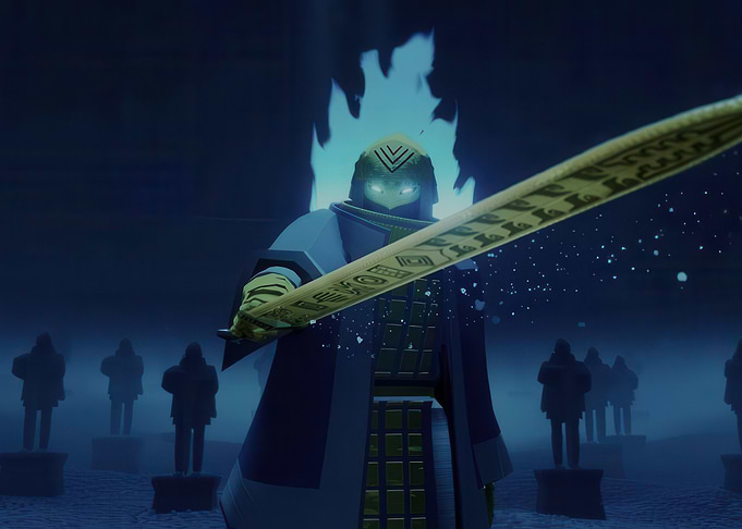 Mystical Warrior with Flaming Crown