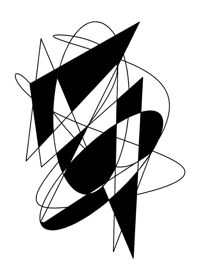 Abstract Black and White Geometric Art