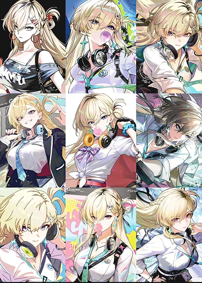 Anime Girl Collage with Headphones