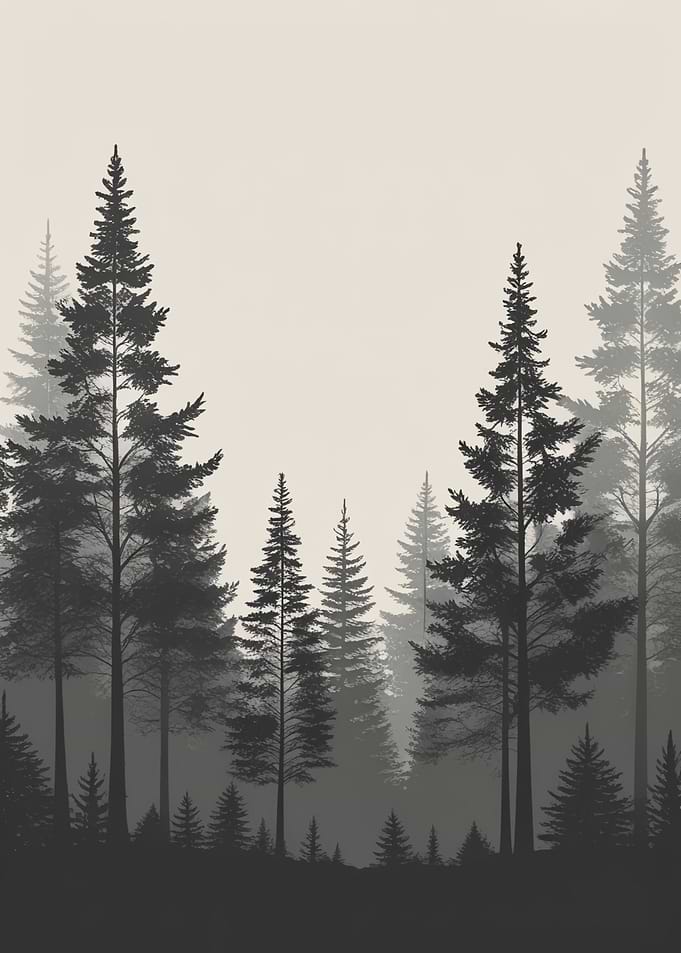 Misty Forest Silhouette