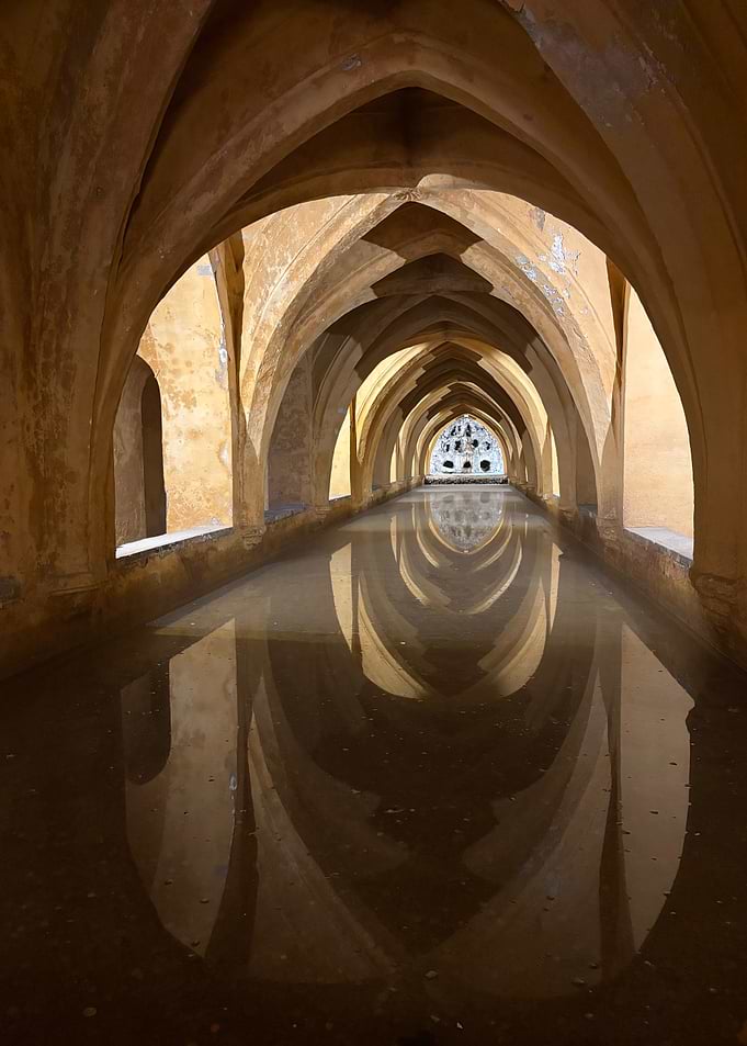 Alcazar of Seville Arches Reflection