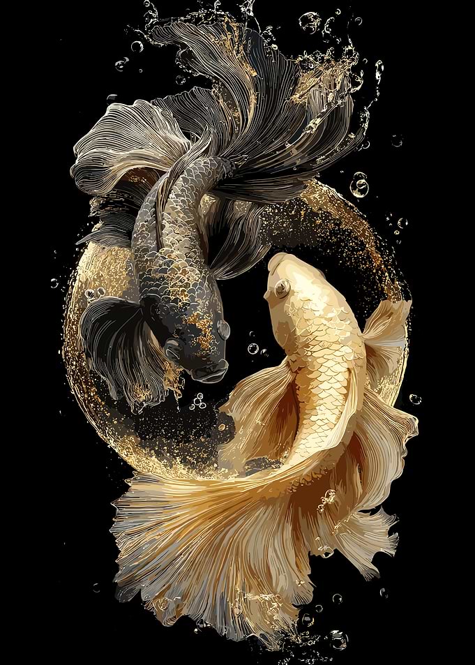 Yin Yang Betta Fish