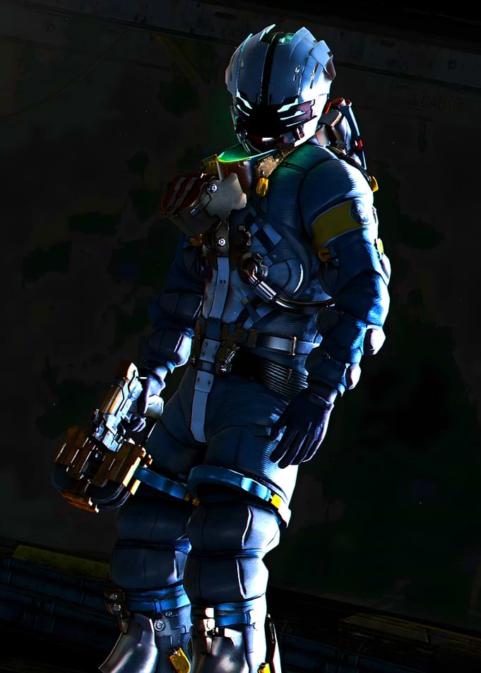 Dead Space Astronaut in futuristic suit with weapon