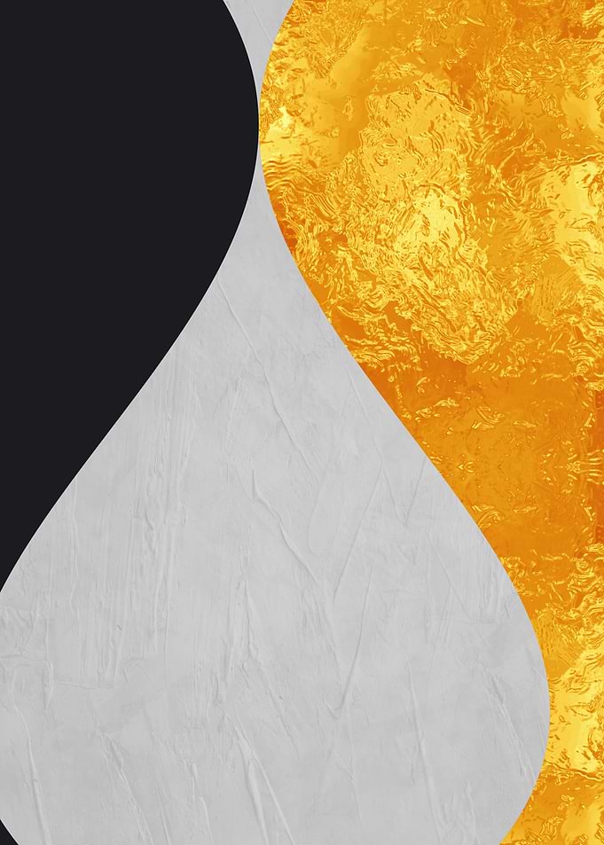 Abstract Gold, White, and Black Design