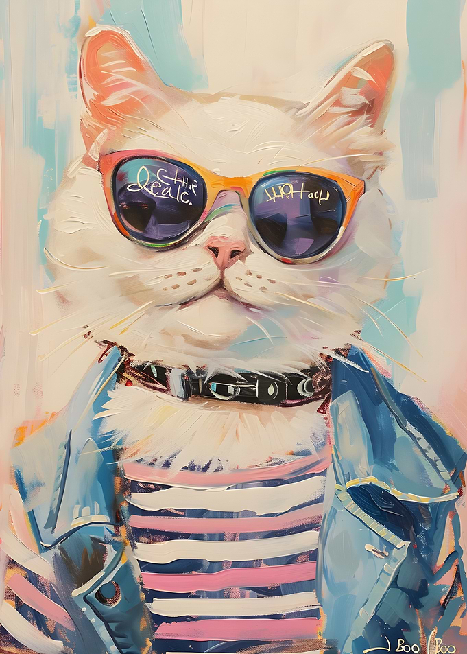 Cool Cat with Sunglasses Painting