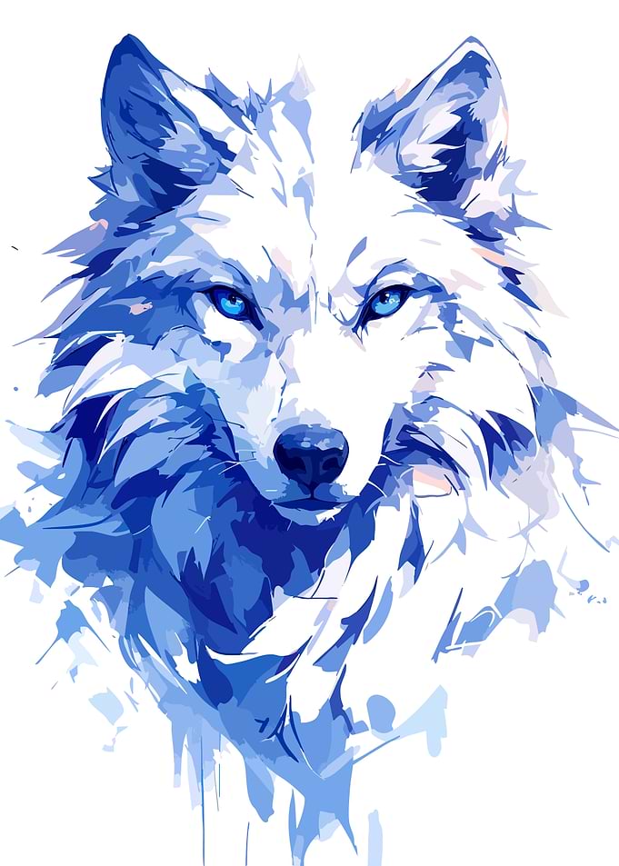 Blue Wolf Portrait