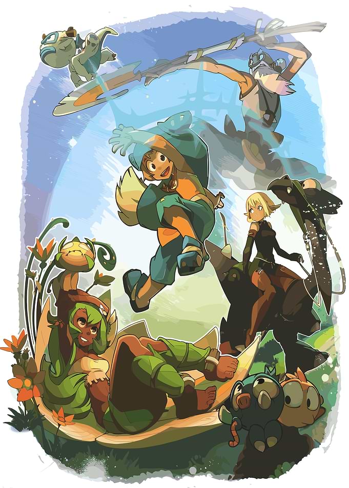 Wakfu characters group illustration