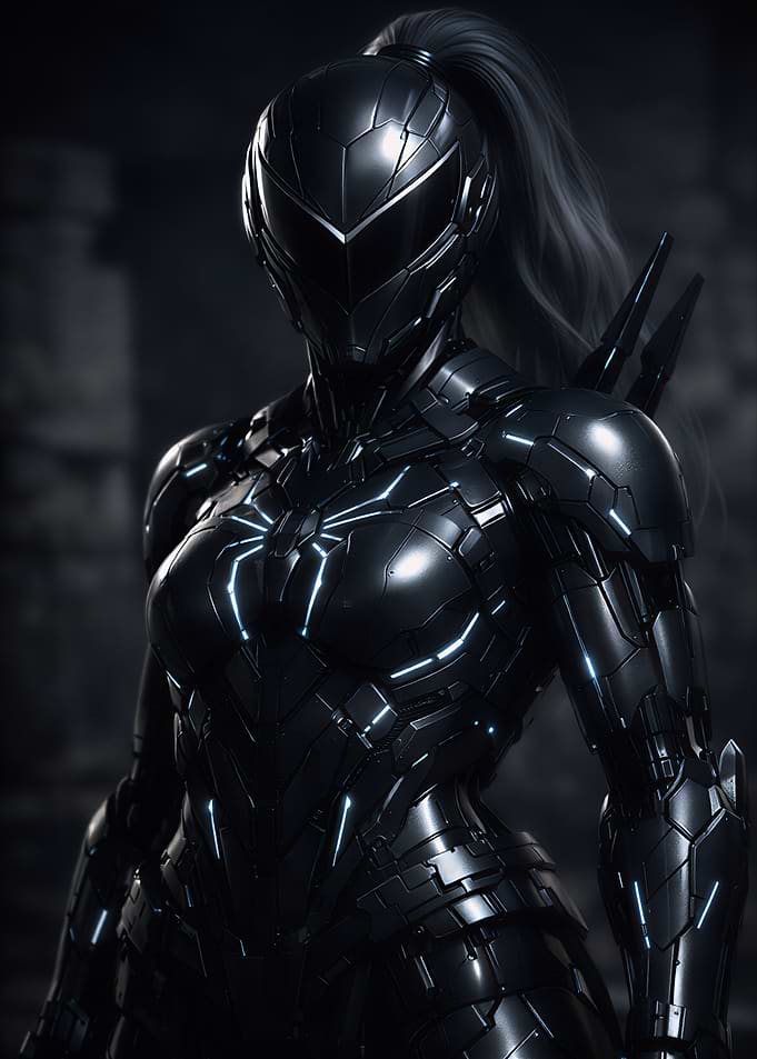 Futuristic Armored Female Warrior