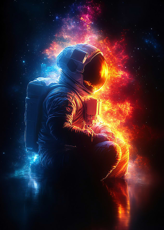 Astronaut in Space Nebula
