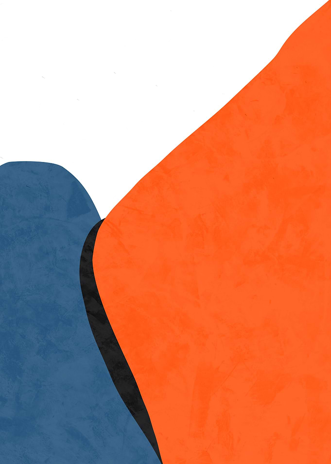 Abstract Orange and Blue Shapes