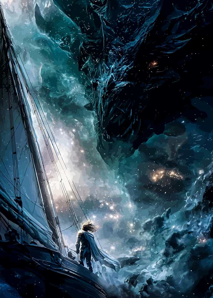 Dragon in Space Encounter on Ship