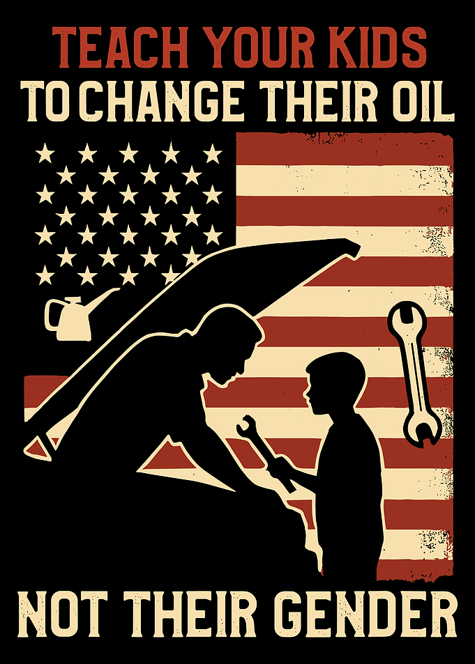 Father Son Mechanic Poster, Patriotic American Garage Wall Art, USA Car Engine Print
