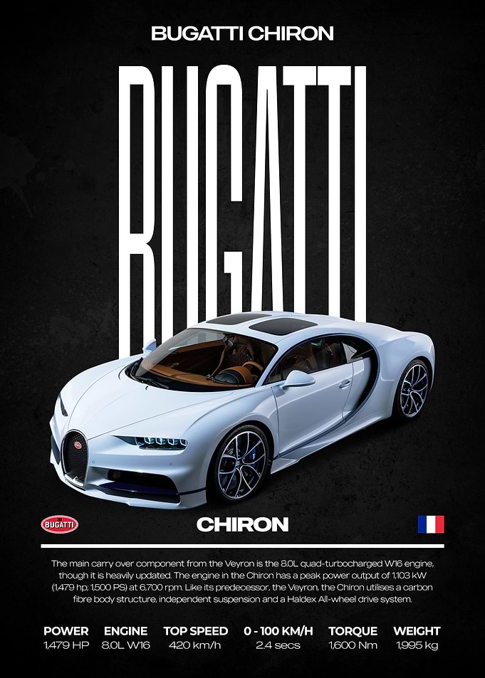 Bugatti Chiron Car Poster