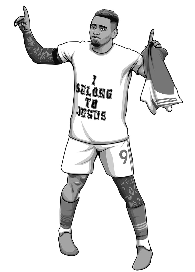 Gabriel Jesus Black and White Version