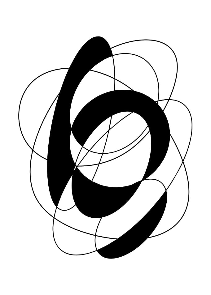 Abstract Black and White Curves