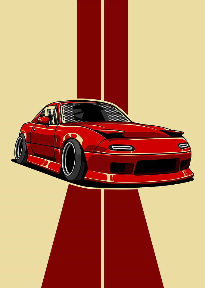 Red Mazda Miata MX5 Vintage