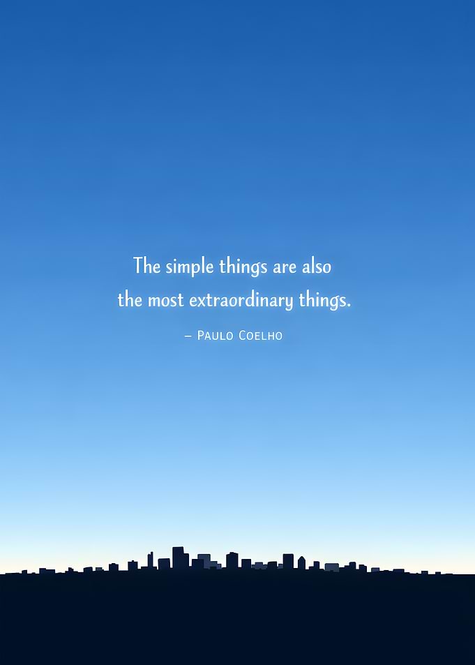 Inspirational Quote over Cityscape Silhouette
