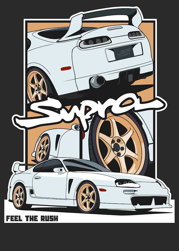 Toyota Supra Car Illustration