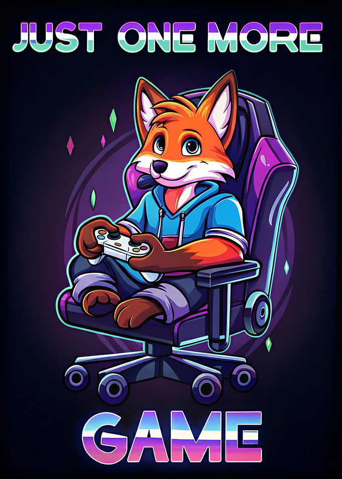 Fox Gamer Just One More Game