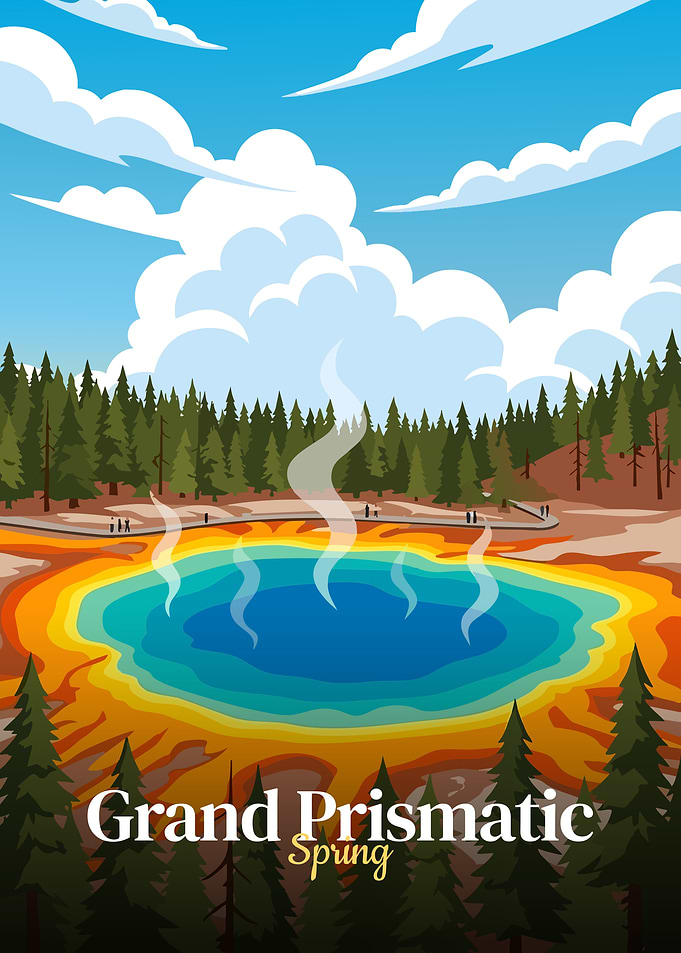 Grand Prismatic Spring Illustration