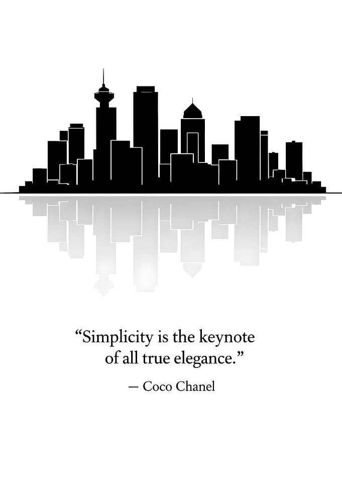 Black and White Cityscape with Quote