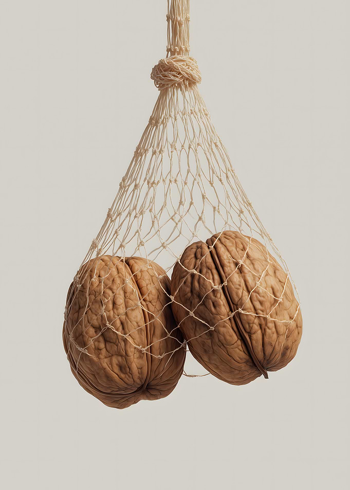 Walnuts in a Net Bag