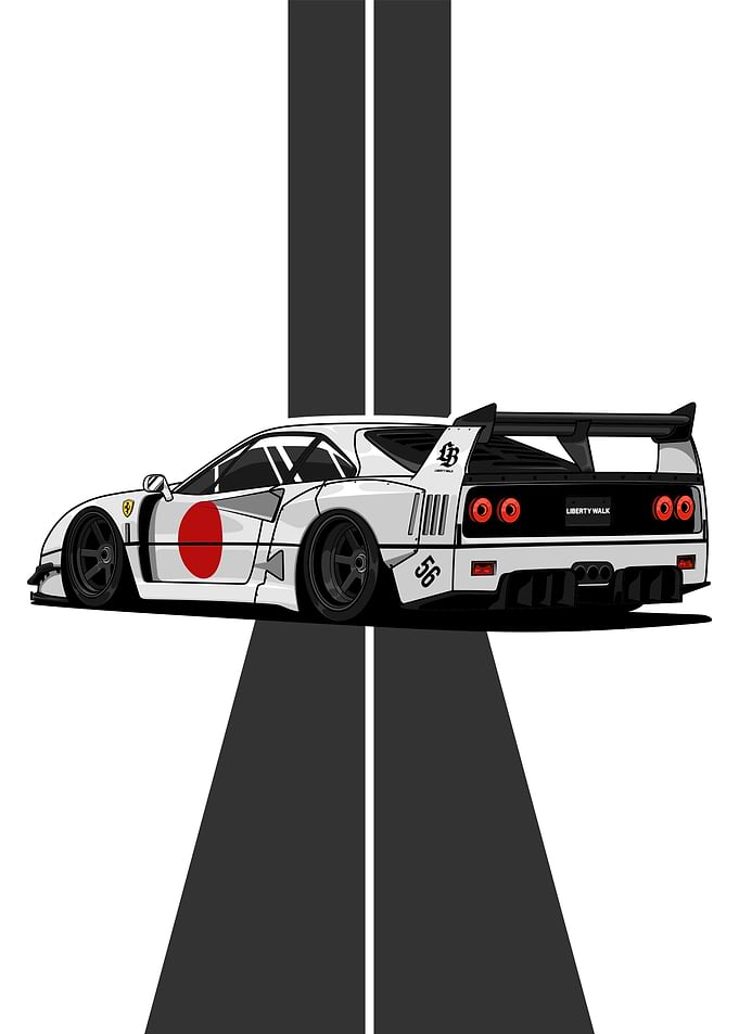 White Ferrari F40 LBWK