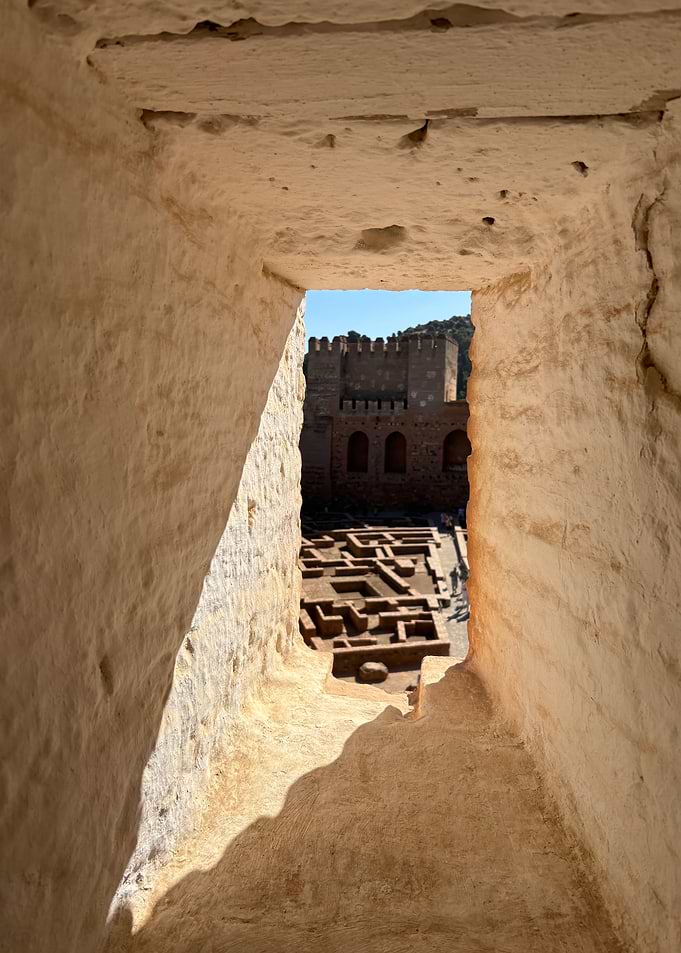 Castle View Through Stone Window