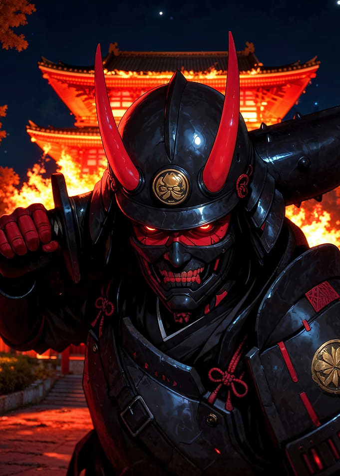 Red-Eyed Samurai Warrior