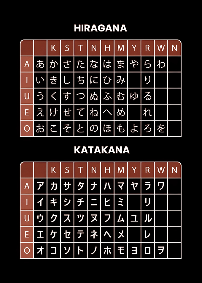 Hiragana and Katakana Chart