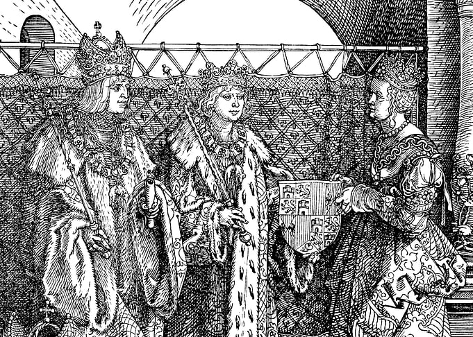 The Betrothal of Philip the Fair with Joan of Castile Albrecht Durer Engraving