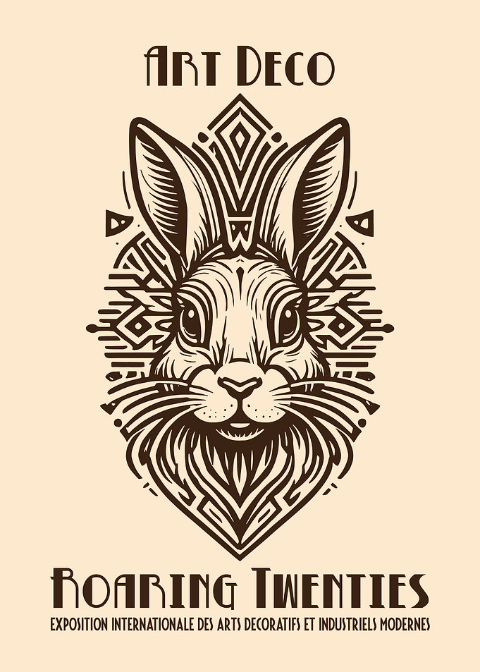 Art Deco Rabbit Roaring Twenties Poster