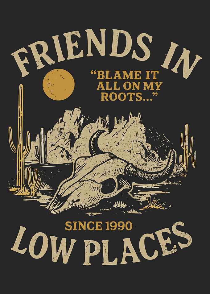 Desert Skull Poster, Vintage Western Wall Art, Cactus Mountains Retro Graphic Print